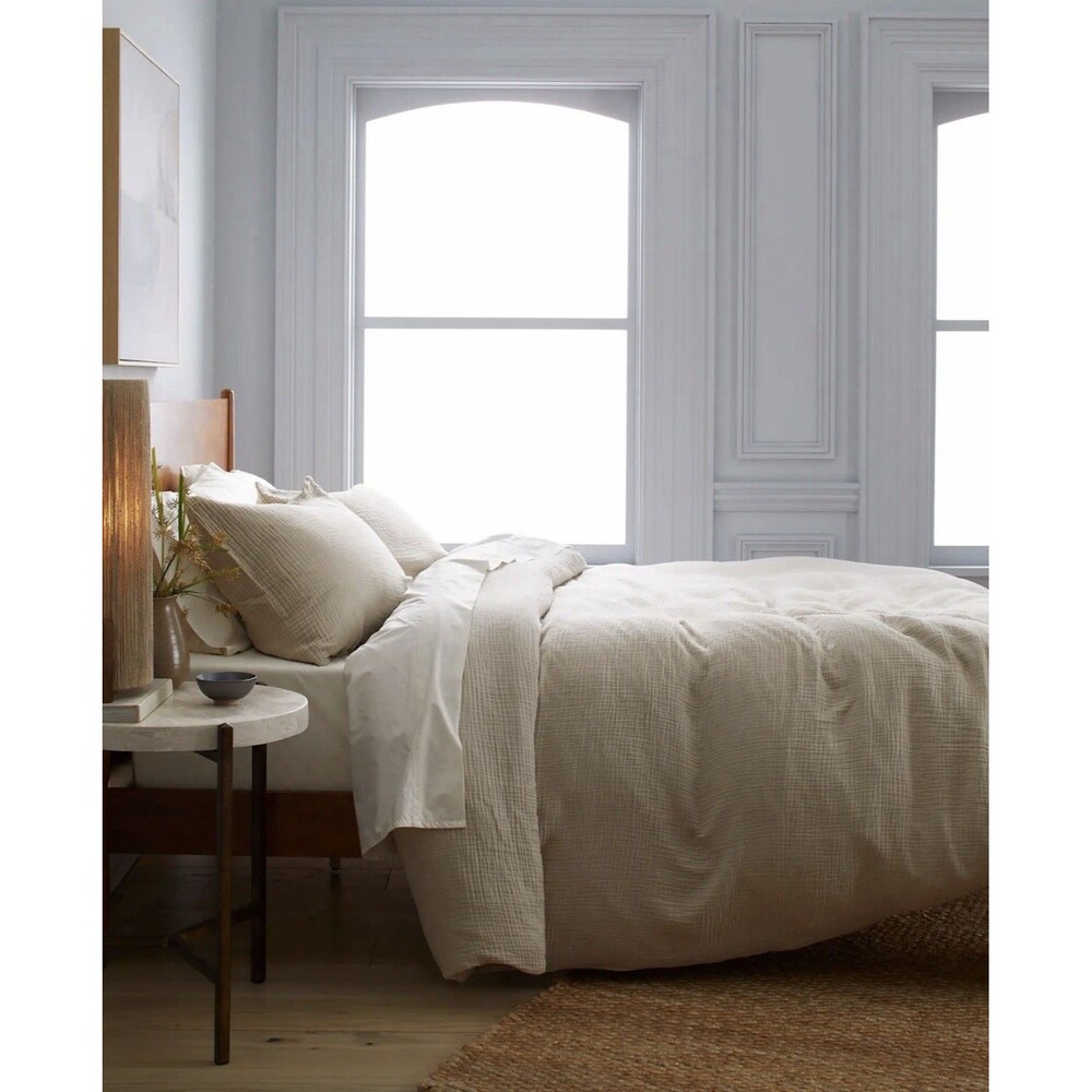 Quince Organic Cotton Gauze Duvet Cover Set King Cal King Dune $170